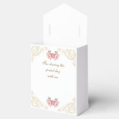 Roze Pioenrococo  Flowers Baby shower Bedankdoosjes (Geopend)