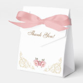 Roze Pioenrococo  Flowers Baby shower Bedankdoosjes (Voorkant Zijde)