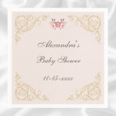 Roze Pioenrococo  Flowers Baby shower Servet