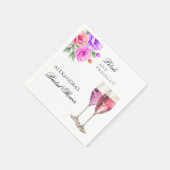 Roze Pioenroodblaadjes en Prosecco Vrijgezellenfee Servet (Hoek)