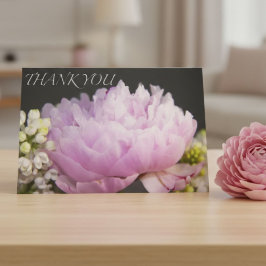 Roze Pioenroos Bedankt Bloemige Elegante Botanisch