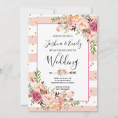 Roze pioenroos Bloemen Gouden bruiloft uitnodiging (Voorkant)