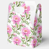 Roze pioenroos bloemen met salie groene bladeren bedankdoosjes (Open)