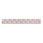 Roze pioenroos bloemen met salie groene bladeren grosgrain lint (Voorkant)