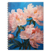 Roze pioenroos bloemen | Notitieboek (Voorkant)