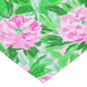 Roze pioenroos bloemen patroon tafelkleed (Gekanteld)