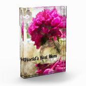 Roze pioenroos Bloemen Waterverf Werelden Beste Ma Fotoblokken (Links)