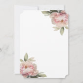 Roze pioenroos bloemenfoto in liefdevolle herinner kaart (Achterkant)