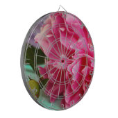 Roze pioenroos bloemenfotografie dartbord (Voorkant Links)