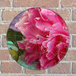 Roze pioenroos bloemenfotografie dartbord