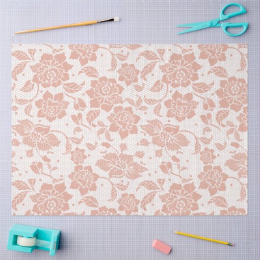 Roze pioenroos bloemenontkoppeling tissuepapier (Craft)