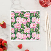 Roze pioenroos bloesems op een bladerige achtergro servet (Insitu)