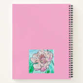 Roze pioenroos en bloemknop roze notitieboek (Achterkant)