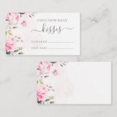 Roze pioenroos Floral Raad hoeveel kussen spel Kaa Informatiekaartje (Voorkant / Achterkant)