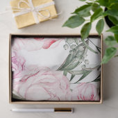 Roze pioenroos florale decoupage tissuepapier (Geschenk)