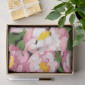 Roze pioenroos florale decoupage tissuepapier (Geschenk)