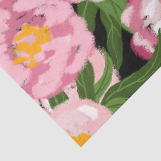 Roze pioenroos florale decoupage tissuepapier (Detail)