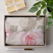 Roze pioenroos florale decoupage tissuepapier (Geschenk)