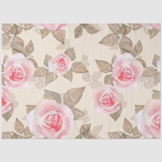 Roze pioenroos florale decoupage tissuepapier (Voorkant)