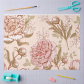 Roze pioenroos florale decoupage tissuepapier (Craft)