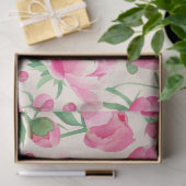 Roze pioenroos florale decoupage tissuepapier (Geschenk)