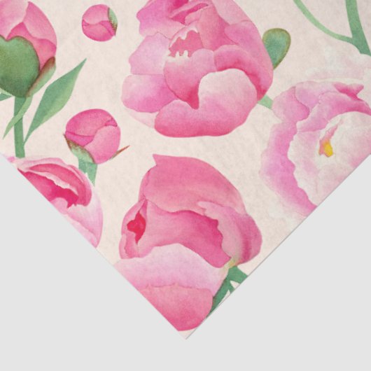 Roze pioenroos florale decoupage tissuepapier (Detail)