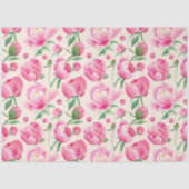 Roze pioenroos florale decoupage tissuepapier (Voorkant)