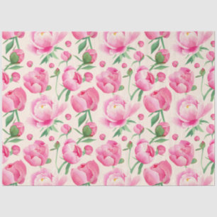 Roze pioenroos florale decoupage tissuepapier