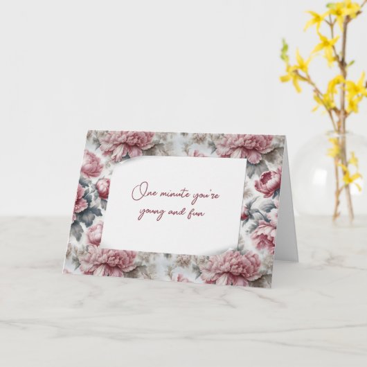 Roze pioenroos patroon voor het krijgen van oude H Kaart (Gele Bloem)