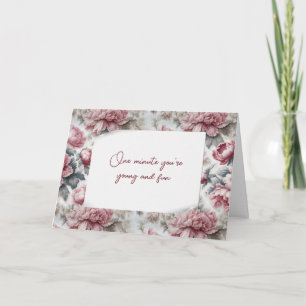 Roze pioenroos patroon voor het krijgen van oude H Kaart