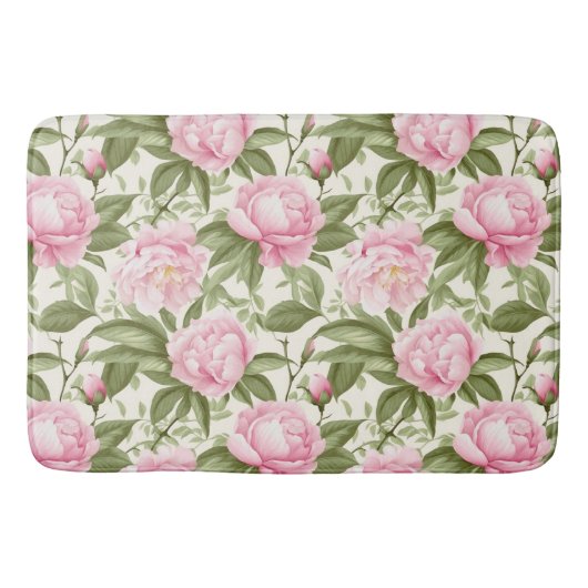 Roze Pioenrozen Badmat (Voorkant)