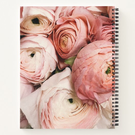 Roze Pioenrozen | Bedrijfsspiraalnotitieboek Notitieboek (Achterkant)