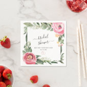 Roze Pioenrozen Bloemachtige Bruidsdouche Persoonl Servet (Insitu)