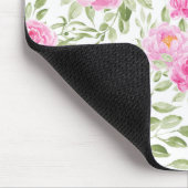 Roze Pioenrozen Bloemen Boeket Patroon Muismat (Hoek)