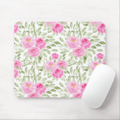 Roze Pioenrozen Bloemen Boeket Patroon Muismat (Met muis)