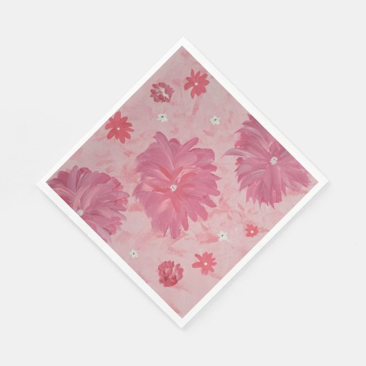 Roze Pioenrozen Bloemen Party Servetten (Hoek)