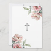 Roze pioenrozen bloemenfoto in liefdevolle herinne kaart (Achterkant)