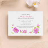 Roze pioenrozen bloemenroze na het feest informatiekaartje