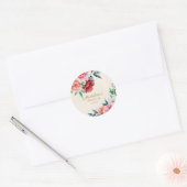 Roze Pioenrozen Bordeaux Bloemen Zoete 16 Ronde Sticker (Envelop)