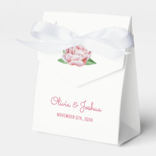 Roze Pioenrozen Bruiloft Favor Dozen Bedankdoosjes