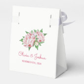 Roze Pioenrozen Bruiloft Favor Dozen Bedankdoosjes (Achterkant)