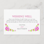 Roze pioenrozen bruiloft wensen goed informatiekaartje (Voorkant)