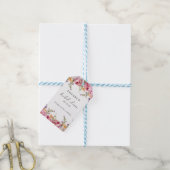 Roze Pioenrozen Bruiloftsshower Bedankt Cadeaulabel (Met Touw)