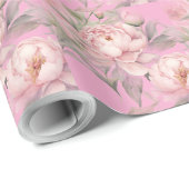Roze Pioenrozen Cadeaupapier (Rol Hoek)