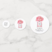 Roze Pioenrozen en Parfum Bloemrijke Bruids-Shower Confetti (Voorkanten)