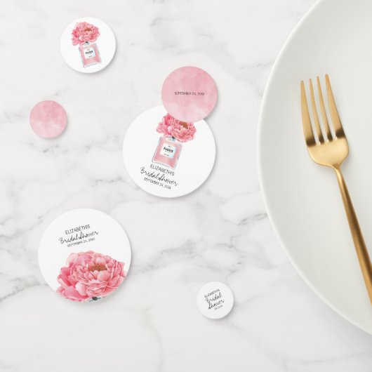 Roze Pioenrozen en Parfum Bloemrijke Bruids-Shower Confetti (Groep)