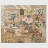 Roze Pioenrozen en Rozen Antiek Kunst Cadeaupapier (Vlak)