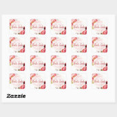 Roze pioenrozen en Rozen op witte baddoorweeklabel Vierkante Sticker (Vel)
