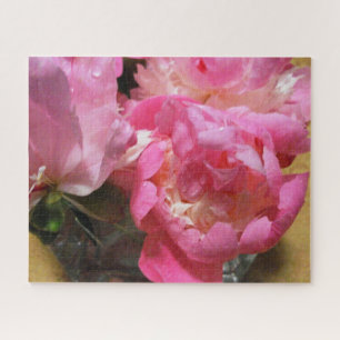 Roze Pioenrozen in Vaas Foto Muismat Legpuzzel