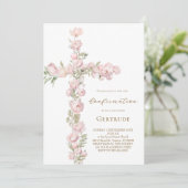 roze pioenrozen kruis Bevestiging Kaart (Staand voorkant)